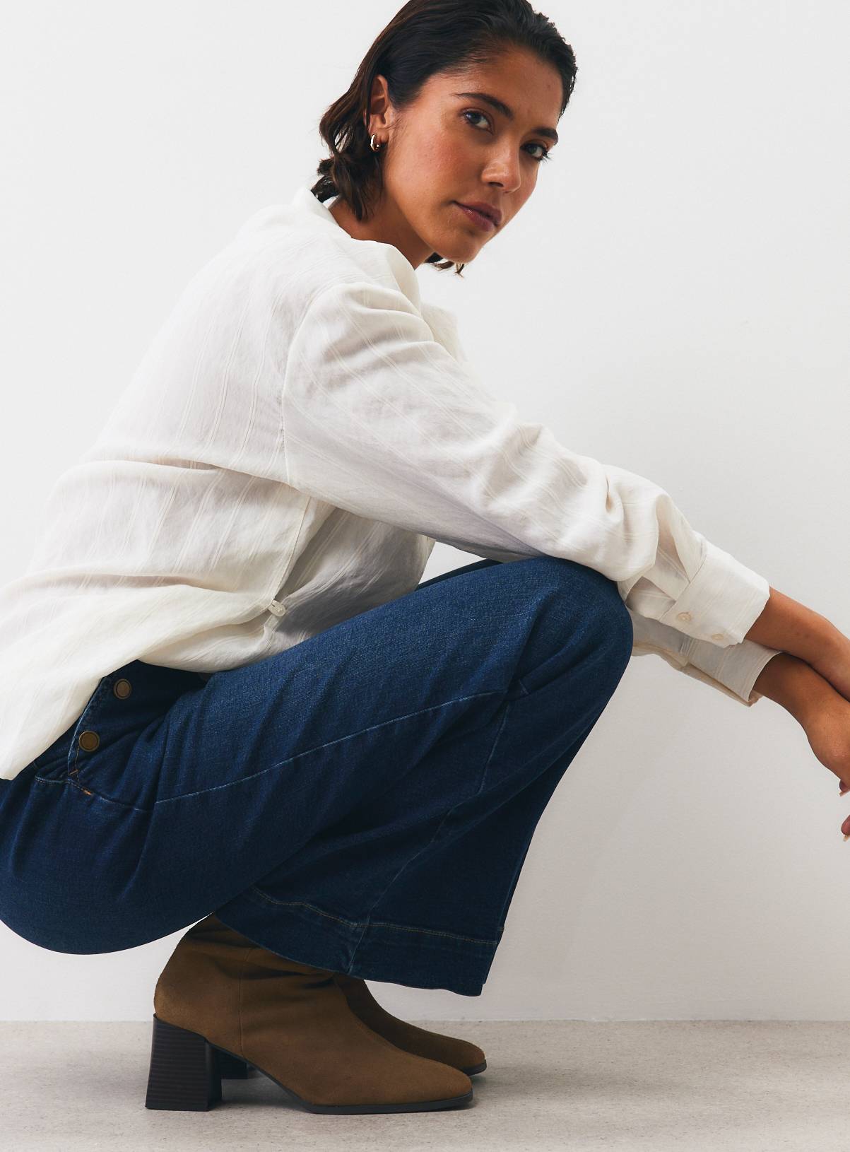 Dark Denim High Rise Stay Crease Flare Jeans 6 - Image 2